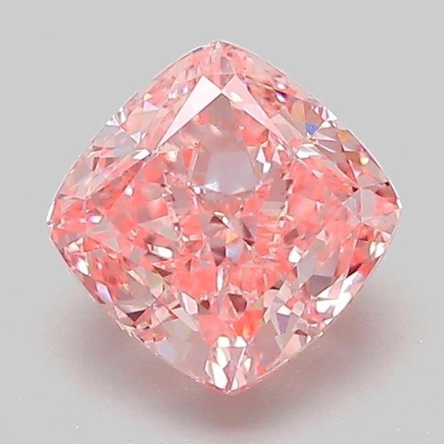 1.53 Ct. Fancy Vivid  Pink Cushion Lab Grown Diamond