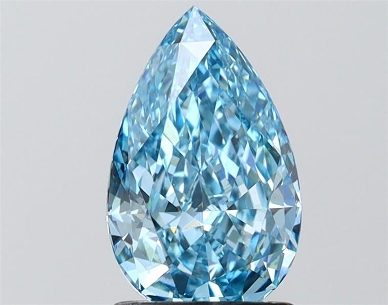 1.58 Ct. Fancy Vivid Blue Pear Lab Grown Diamond