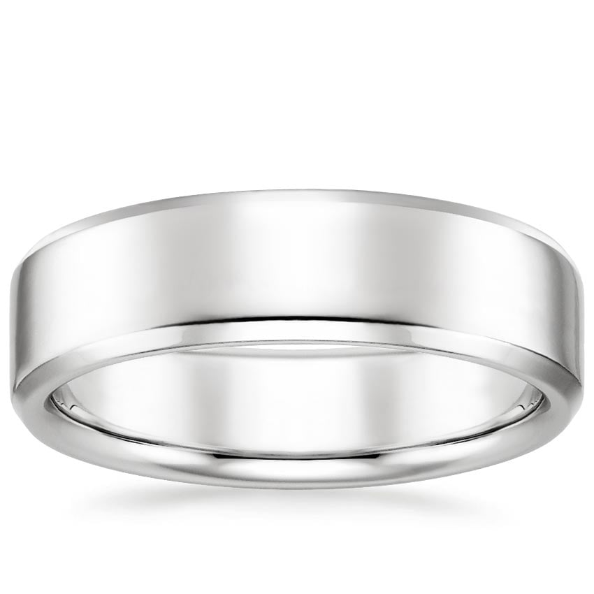 High Polish Beveled Edge Men's Wedding Ring 