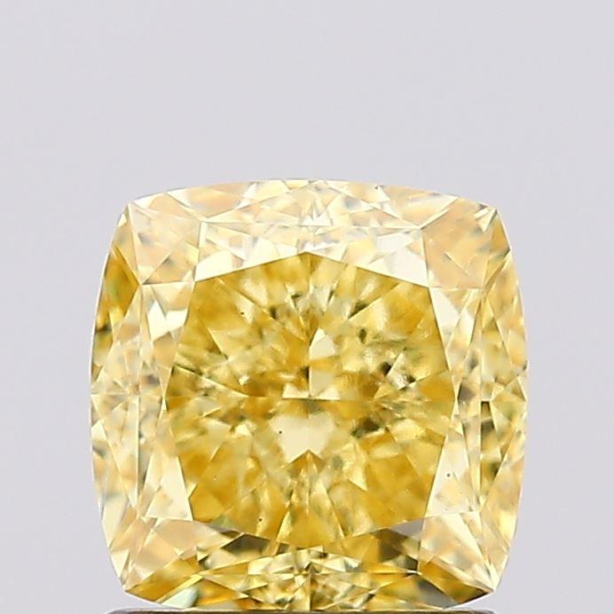 1.48 Ct. Fancy Vivid Yellow Cushion Lab Grown Diamond