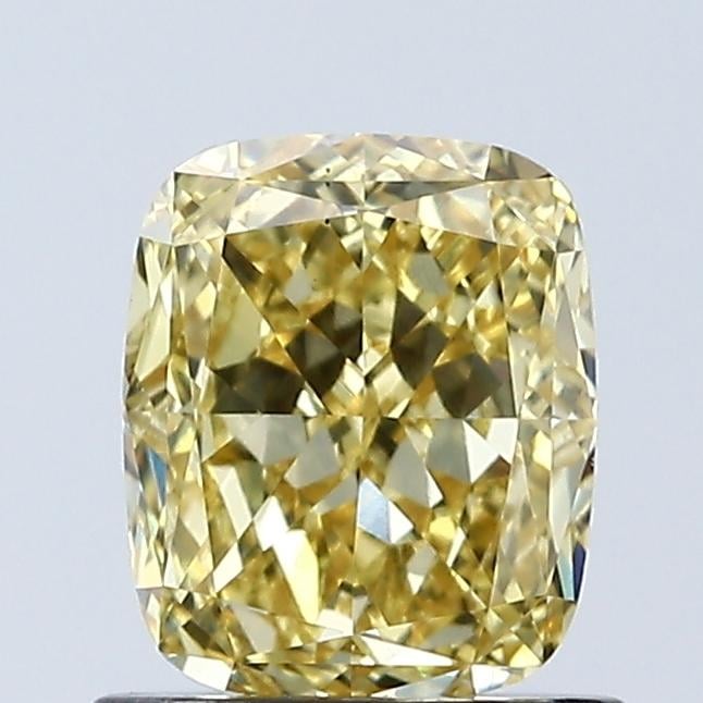 1.01 Ct. Fancy Vivid Yellow Cushion Lab Grown Diamond