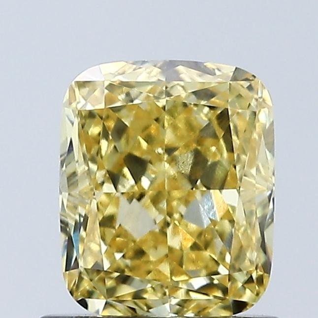 1.08 Ct. Fancy Vivid Yellow Cushion Lab Grown Diamond