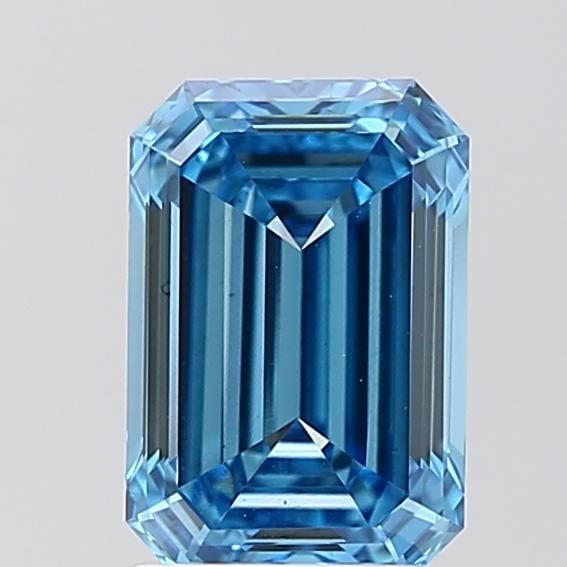 2.01 Ct. Fancy Vivid Blue Emerald Lab Grown Diamond