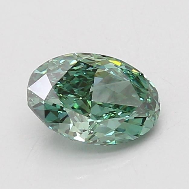 1.11 Ct. Fancy Vivid Green Oval Lab Grown Diamond
