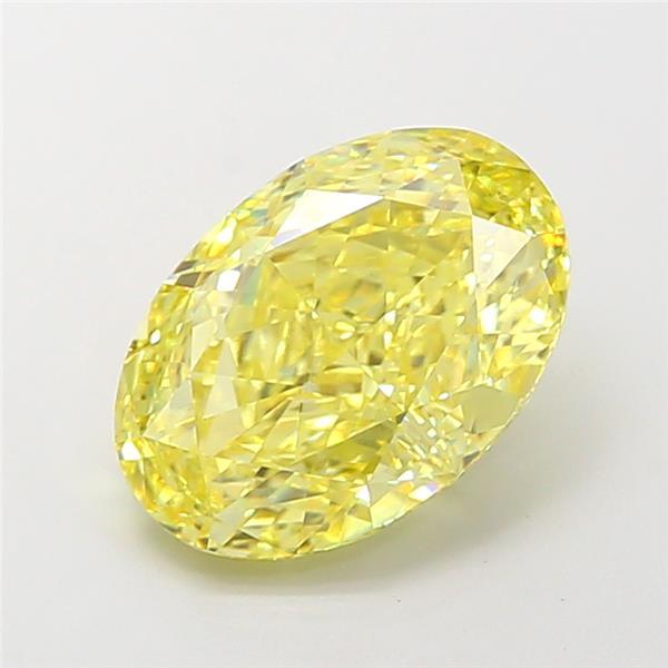 3.61 Ct. Fancy Intense Yellow Oval Lab Grown Diamond