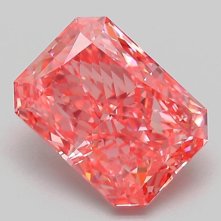 3.13 Ct. Fancy Vivid Pink Radiant Lab Grown Diamond