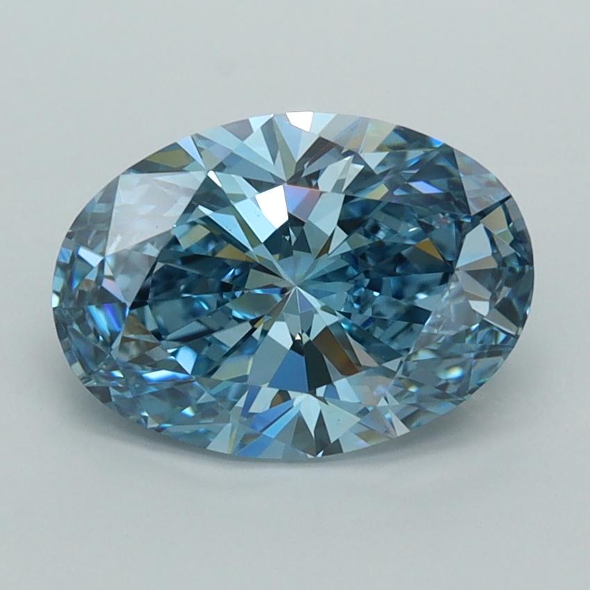 2.06 Ct. Fancy Vivid  Blue Oval Lab Grown Diamond