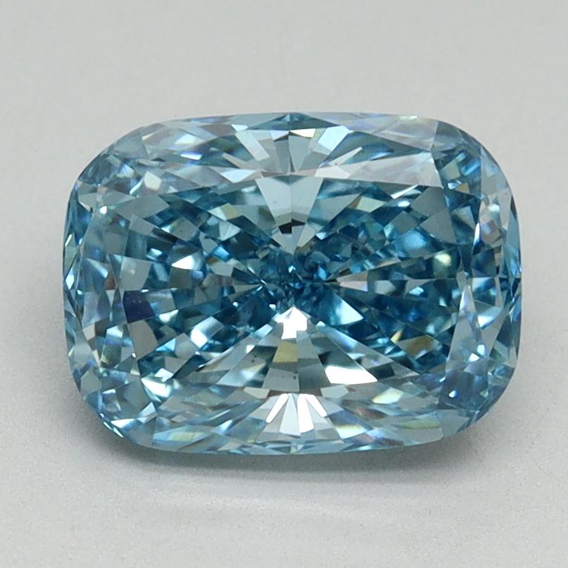 2.00 Ct. Fancy Vivid Blue Cushion Lab Grown Diamond