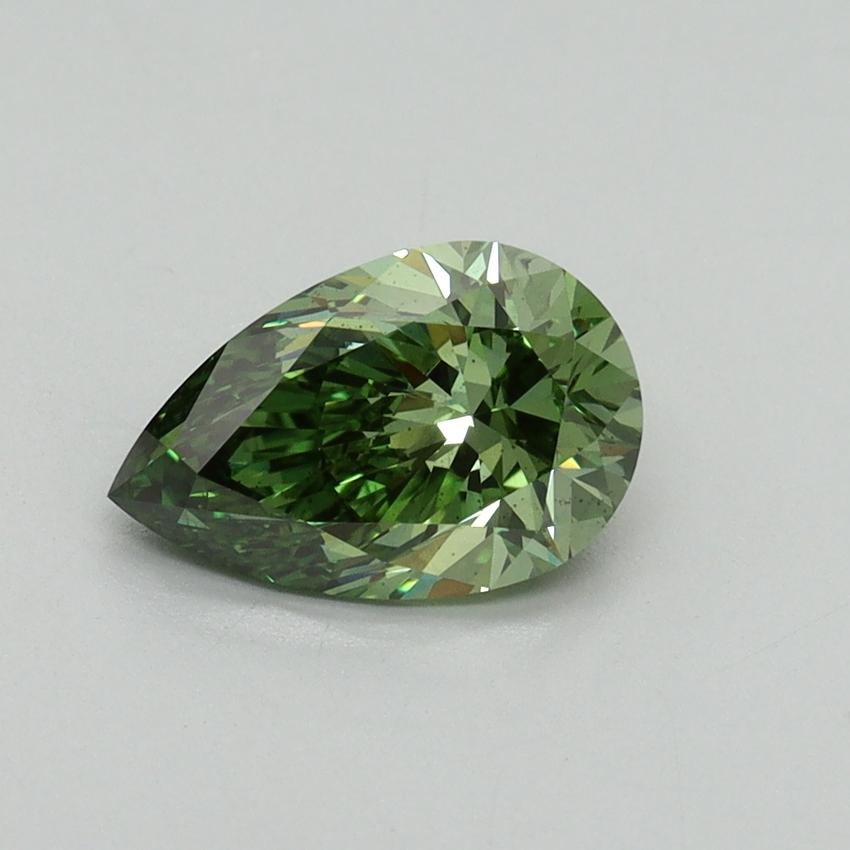 1.16 Ct. Fancy Vivid Green Pear Lab Grown Diamond
