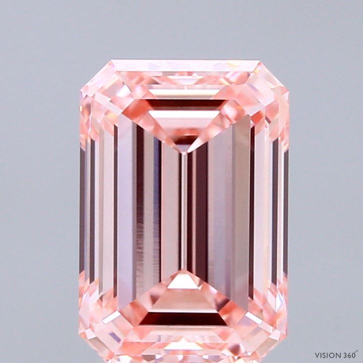 2.61 Ct. Fancy Intense Pink Emerald Lab Grown Diamond