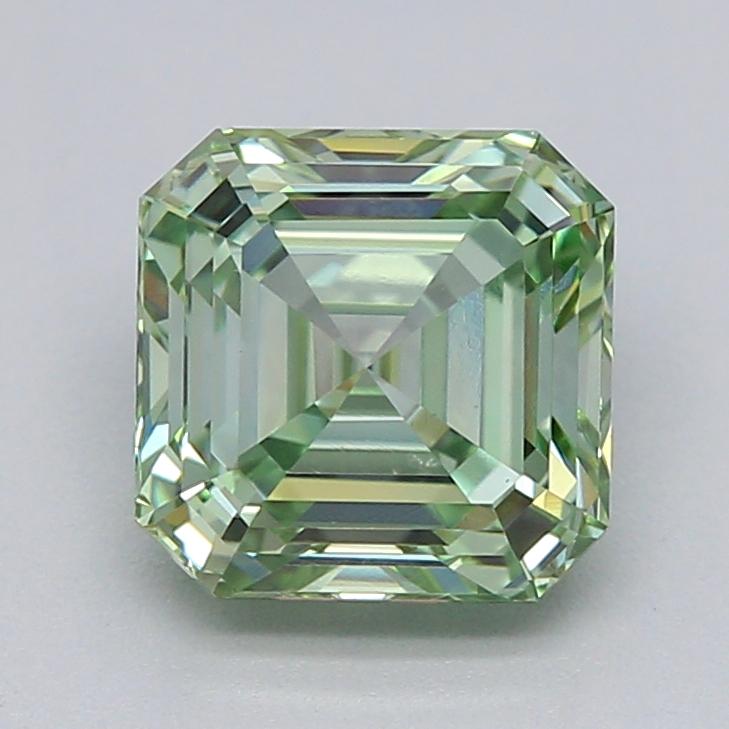 1.01 Ct. Fancy Vivid  Green Asscher Lab Grown Diamond