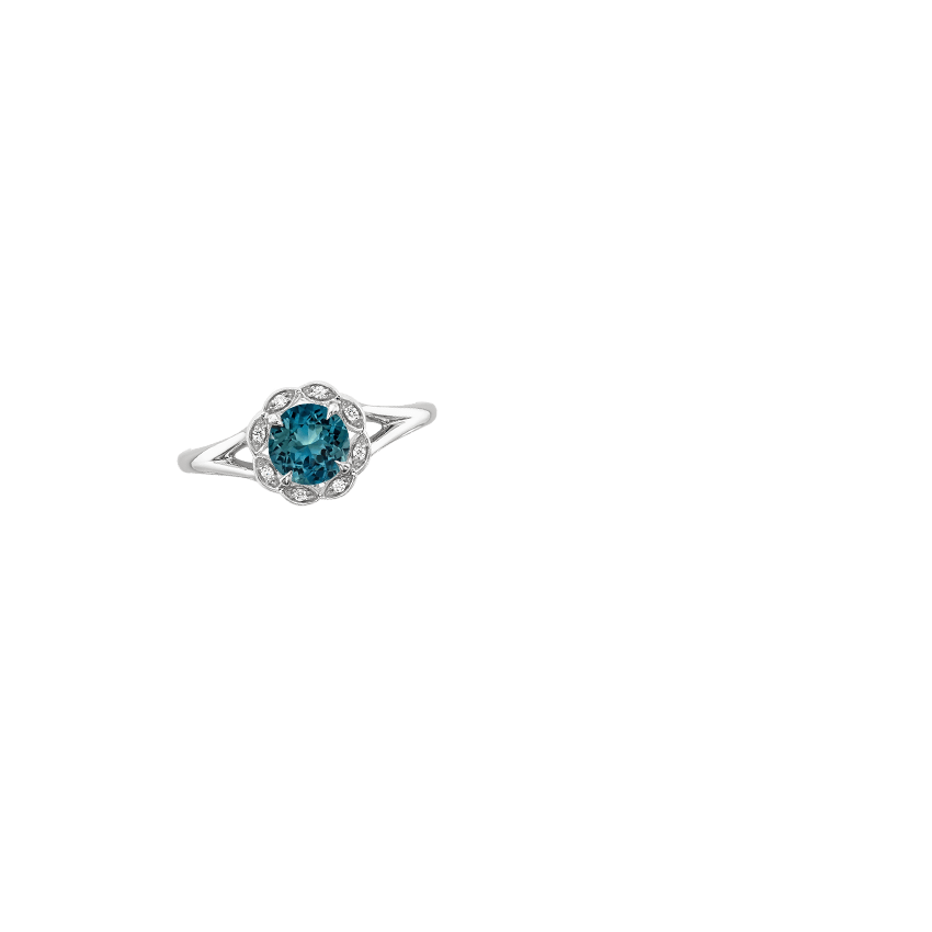 Sapphire Azalea Diamond Ring in Platinum