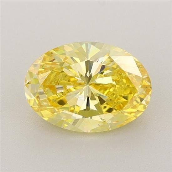 0.91 Ct. Fancy Vivid Yellow Oval Lab Grown Diamond