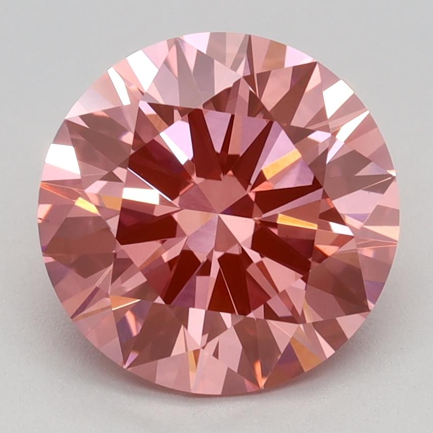 2.58 Ct. Fancy Vivid Pink Round Lab Grown Diamond