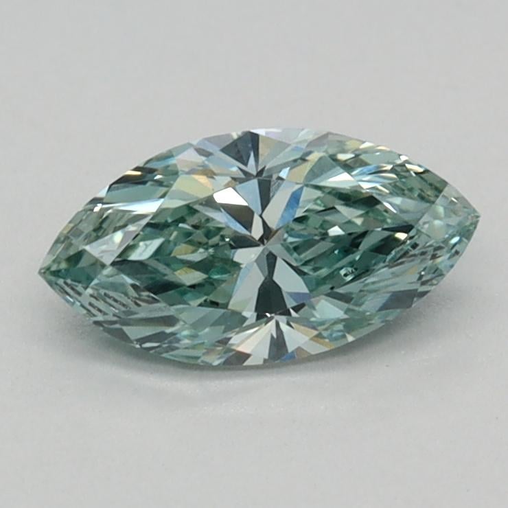 0.34 Ct. Fancy Vivid Bluish Green Marquise Lab Grown Diamond