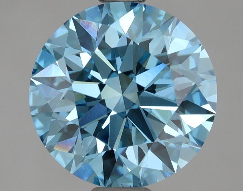 2.57 Ct. Fancy Vivid Blue Round Lab Grown Diamond