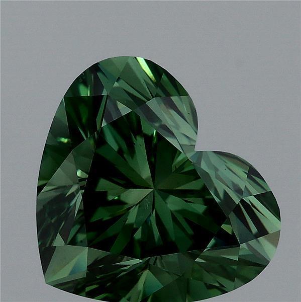 3.02 Ct. Fancy Vivid Green Heart Lab Grown Diamond