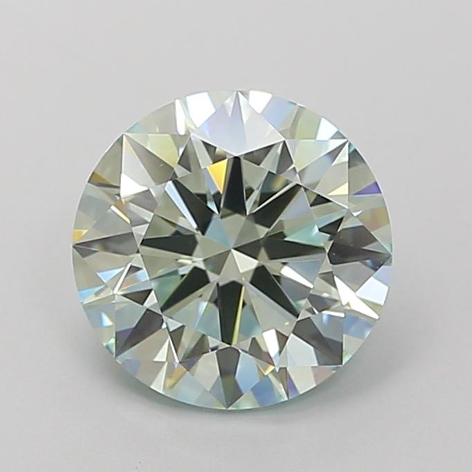 2.18 Ct. Fancy Light  Green Round Lab Grown Diamond