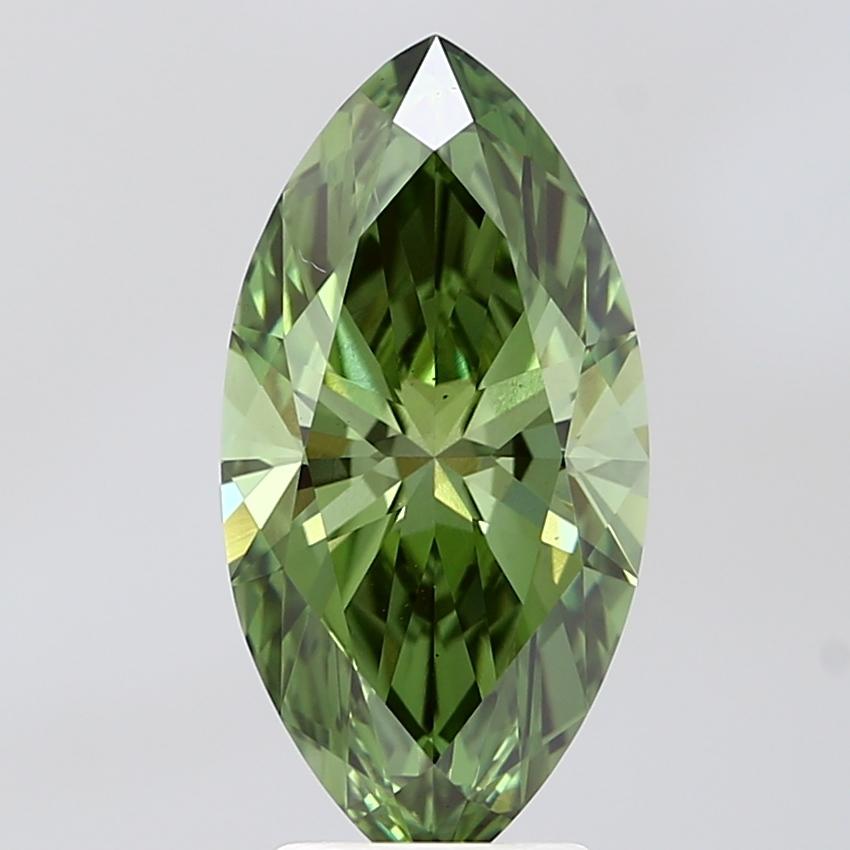 3.04 Ct. Fancy Vivid Green Marquise Lab Grown Diamond