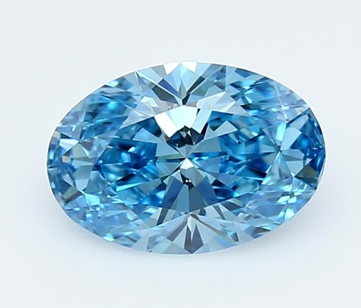 1.29 Ct. Fancy Vivid  Blue Oval Lab Grown Diamond