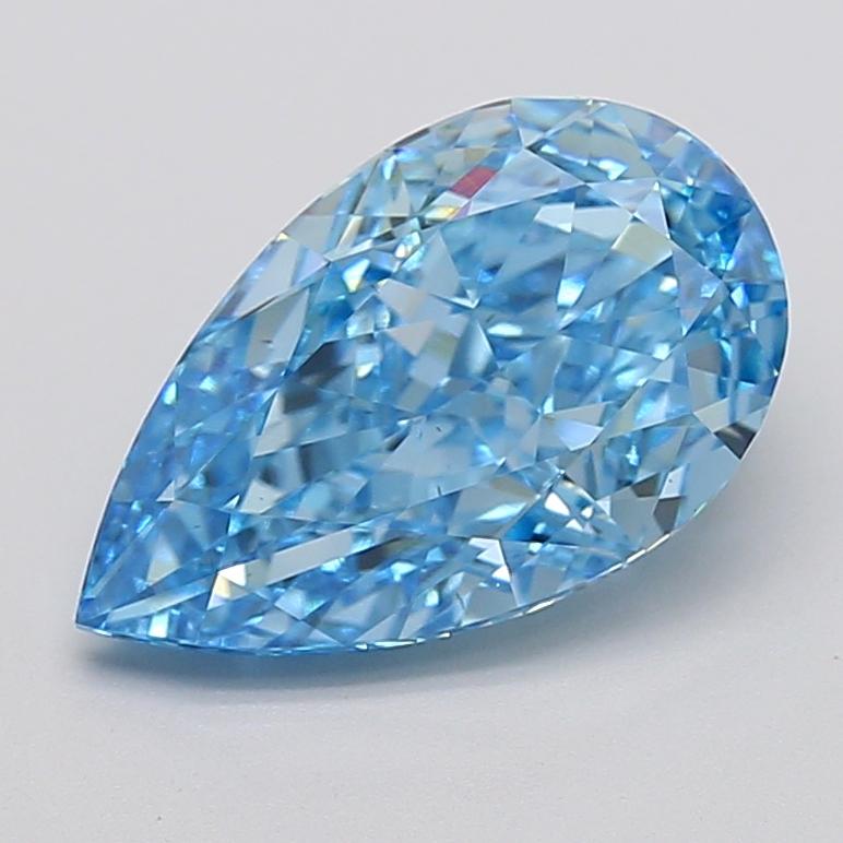 4.51 Ct. Fancy Vivid  Blue Pear Lab Grown Diamond