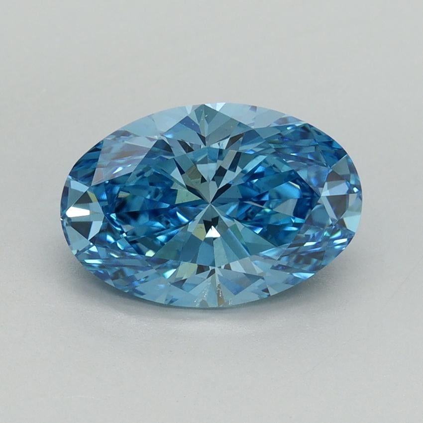 2.19 Ct. Fancy Vivid Blue Oval Lab Grown Diamond
