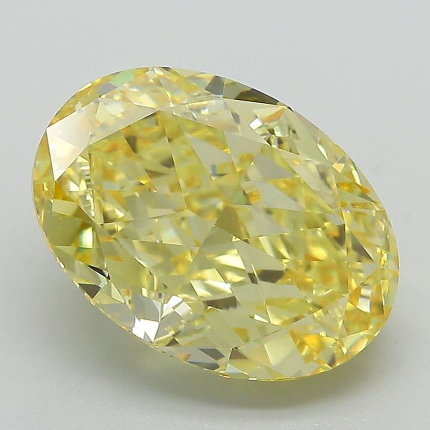 5.04 Ct. Fancy Intense  Yellow Oval Lab Grown Diamond