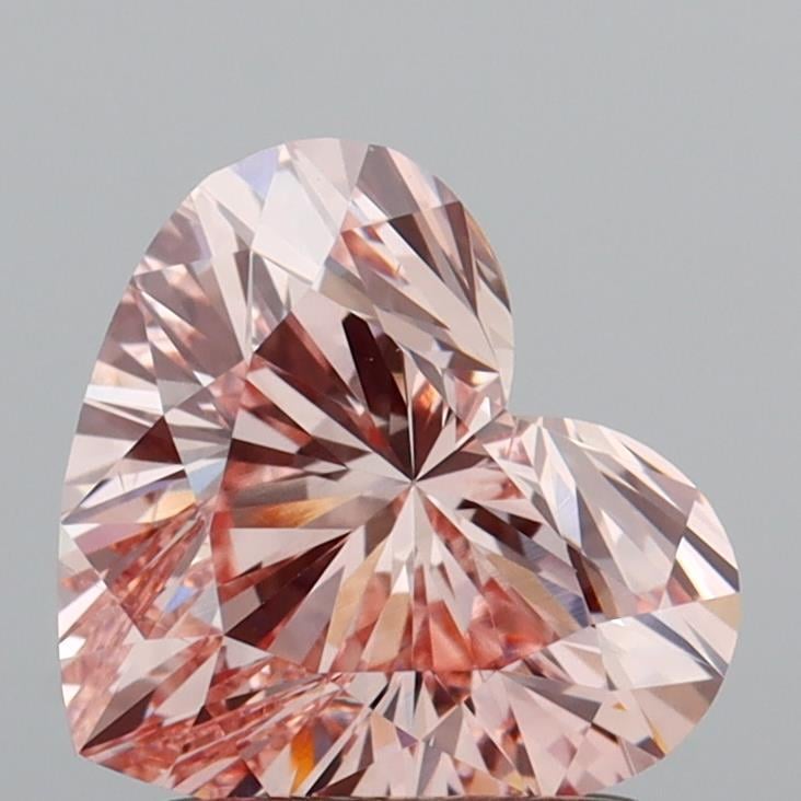 1.51 Ct. Fancy Intense  Pink Heart Lab Grown Diamond