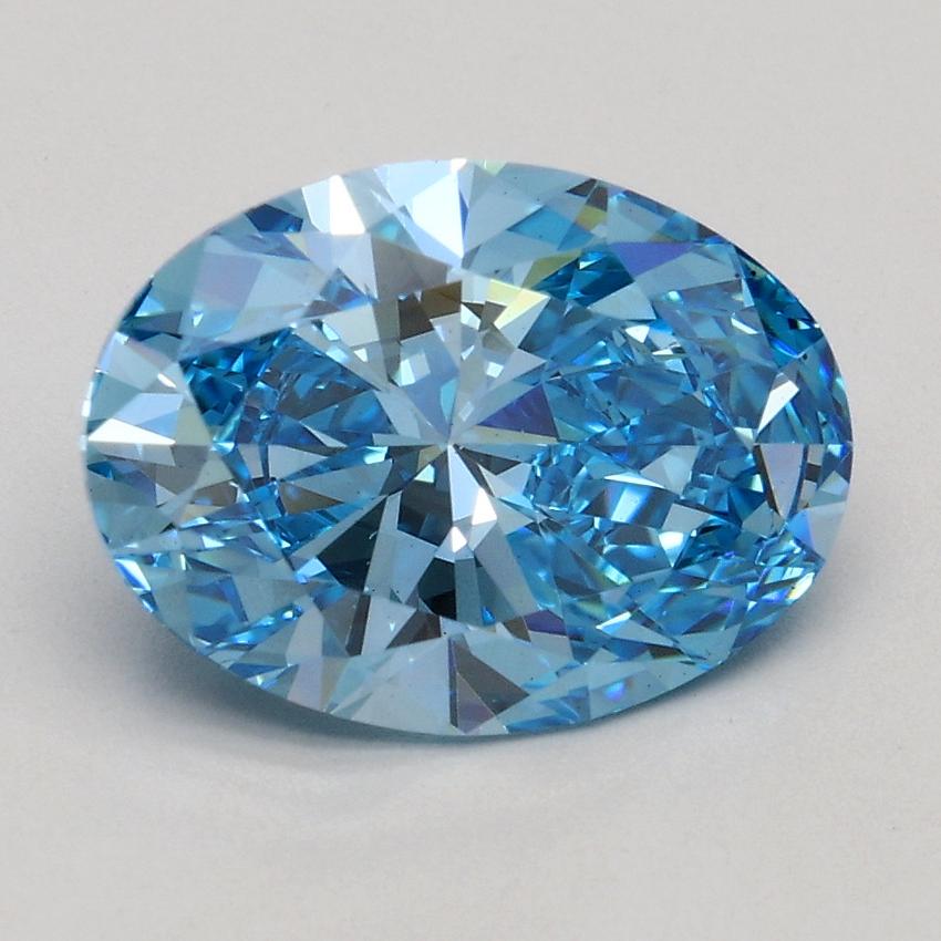 2.00 Ct. Fancy Vivid Blue Oval Lab Grown Diamond