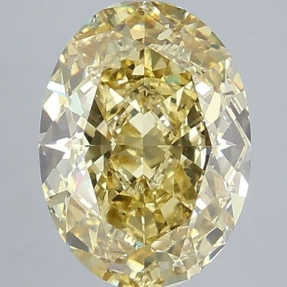 3.07 Ct. Fancy Intense  Yellow Oval Lab Grown Diamond