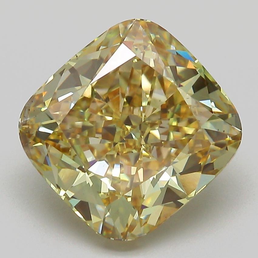 5.10 Ct. Fancy Yellow Cushion Lab Grown Diamond