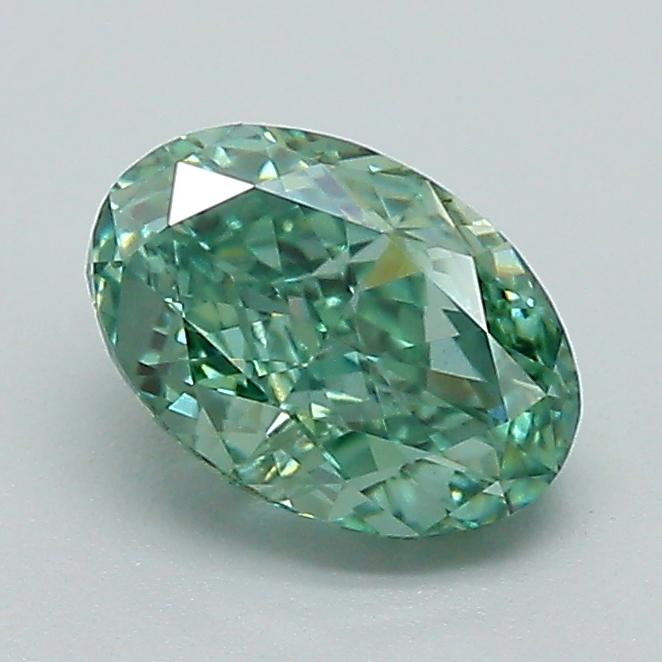 1.07 Ct. Fancy Vivid Green Oval Lab Grown Diamond