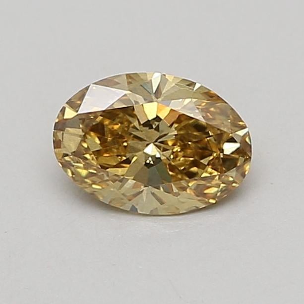 0.78 Ct. Fancy Intense Brownish Yellow Oval Lab Grown Diamond