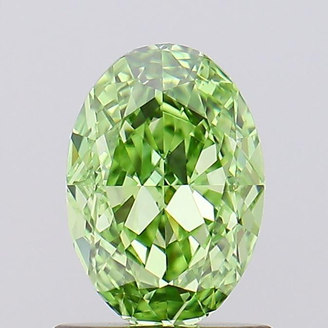1.02 Ct. Fancy Vivid Green Oval Lab Grown Diamond