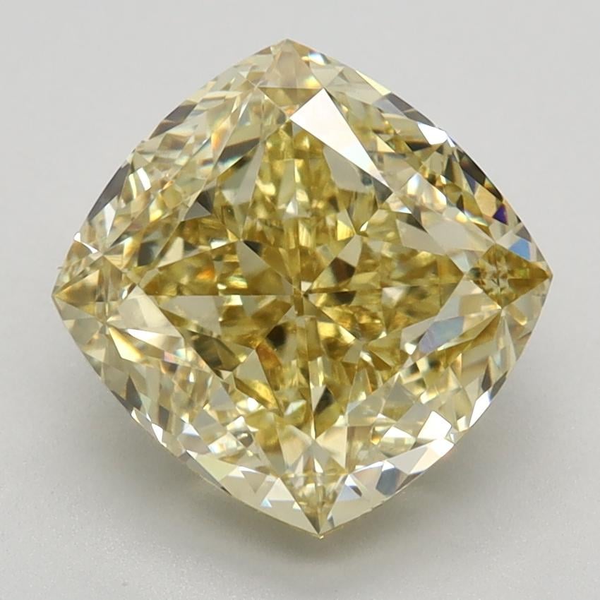 3.30 Ct. Fancy Intense Yellow Cushion Lab Grown Diamond