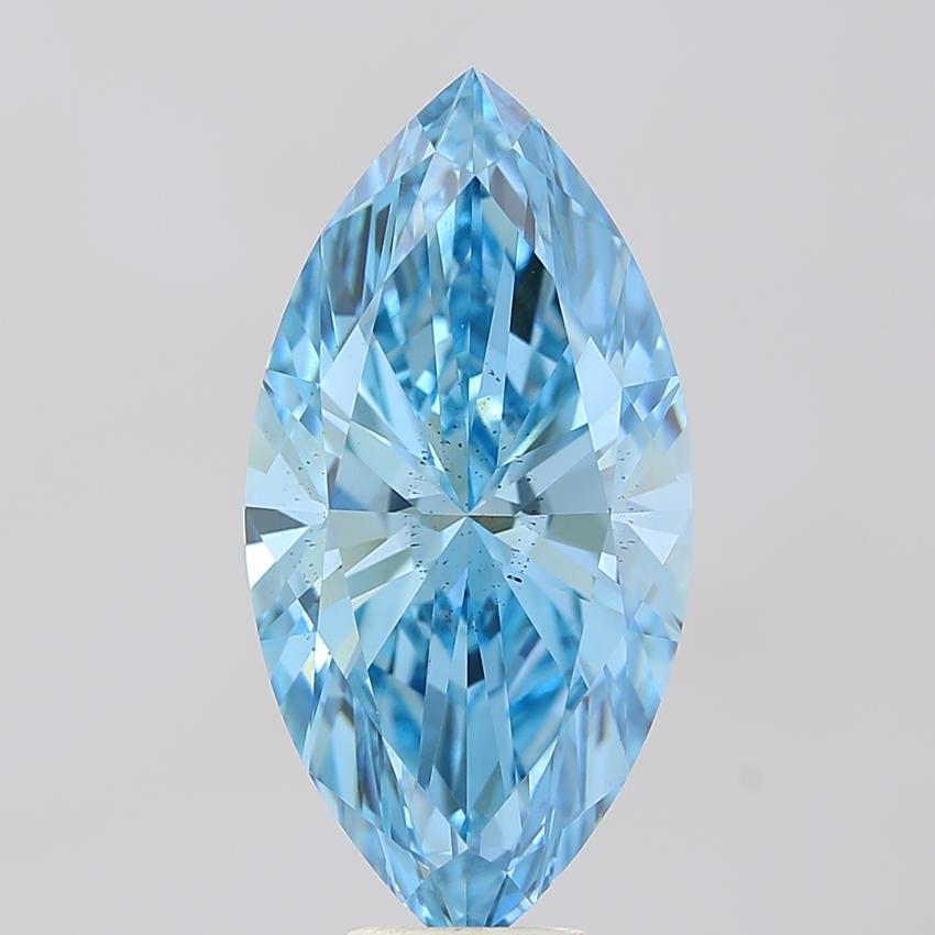 7.66 Ct. Fancy Vivid Blue Marquise Lab Grown Diamond