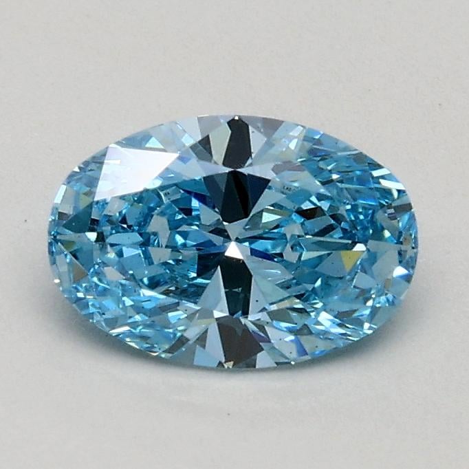 0.51 Ct. Fancy Vivid Blue Oval Lab Grown Diamond