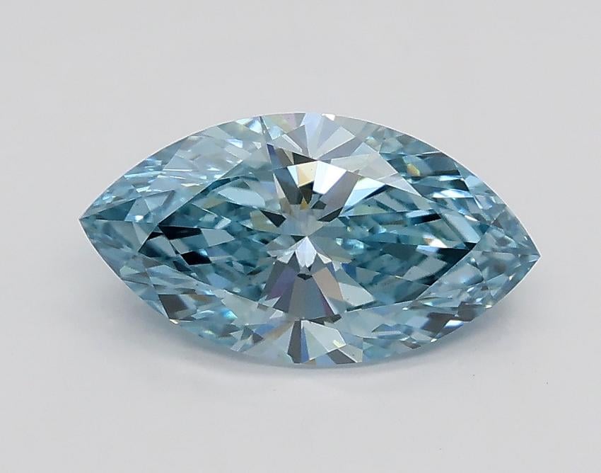 1.01 Ct. Fancy Intense Greenish Blue Marquise Lab Grown Diamond