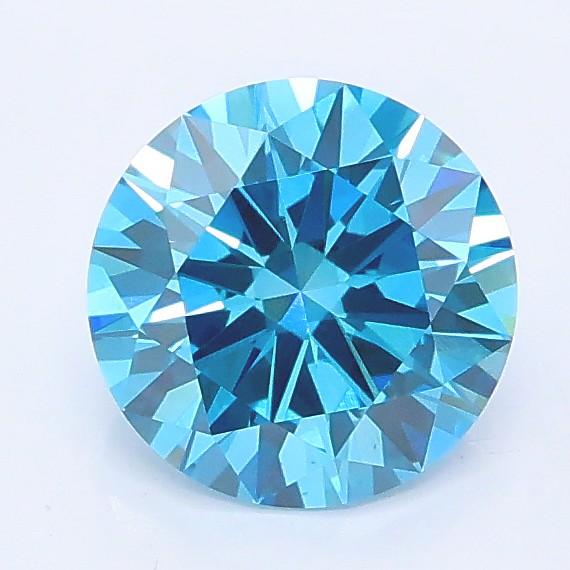 1.21 Ct. Fancy Vivid Blue Round Lab Grown Diamond