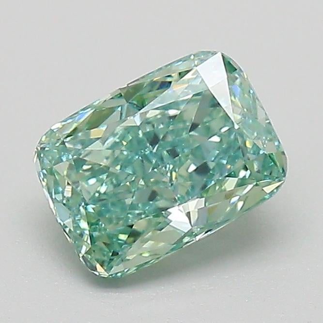 1.01 Ct. Fancy Vivid  Green Cushion Lab Grown Diamond