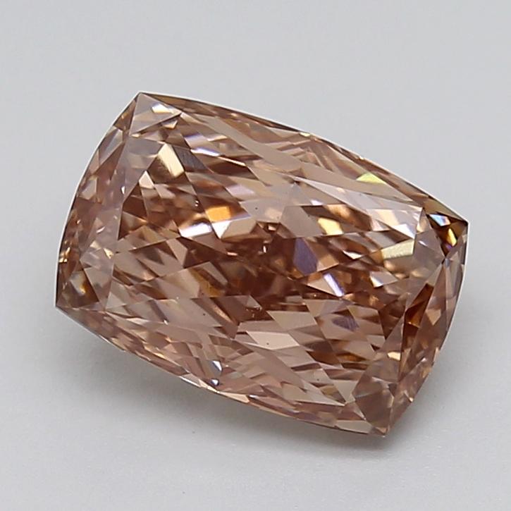 3.63 Ct. Fancy Pinkish Brown Cushion Lab Grown Diamond