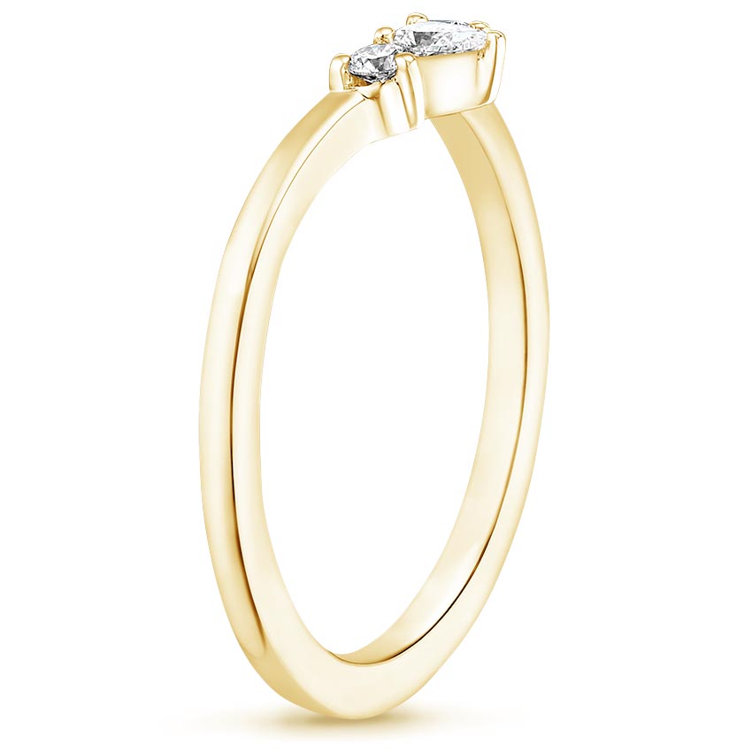 18K Yellow Gold Nadia Contoured Diamond Ring, large side view