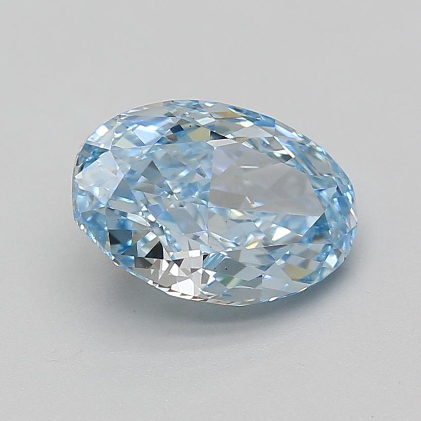 3.07 Ct. Fancy Vivid Blue Oval Lab Grown Diamond
