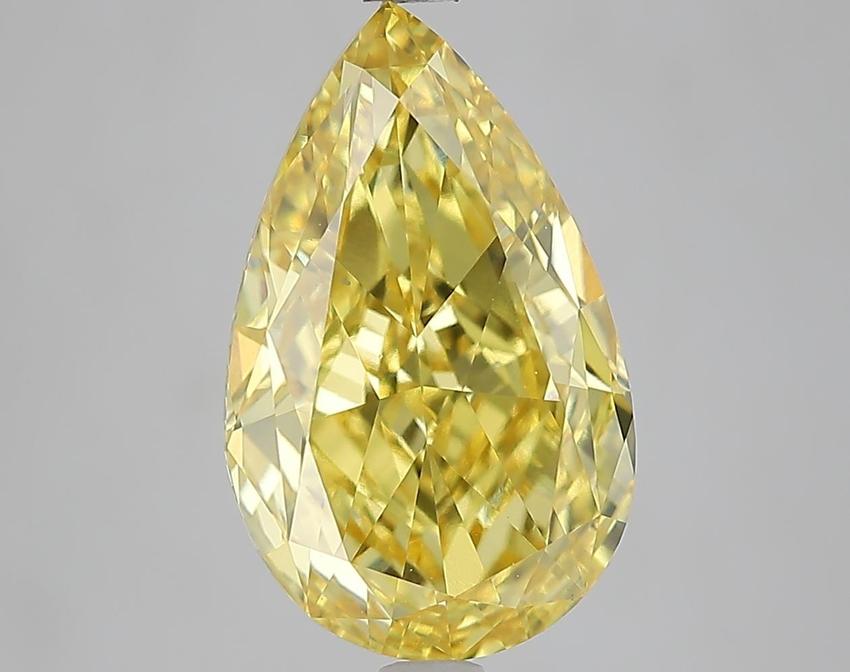 5.04 Ct. Fancy Vivid Yellow Yellow Pear Lab Grown Diamond