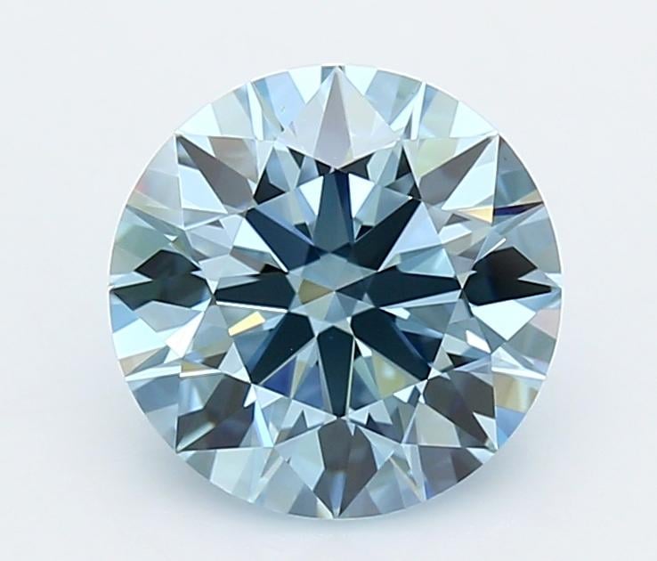 2.56 Ct. Fancy Vivid  Blue Round Lab Grown Diamond