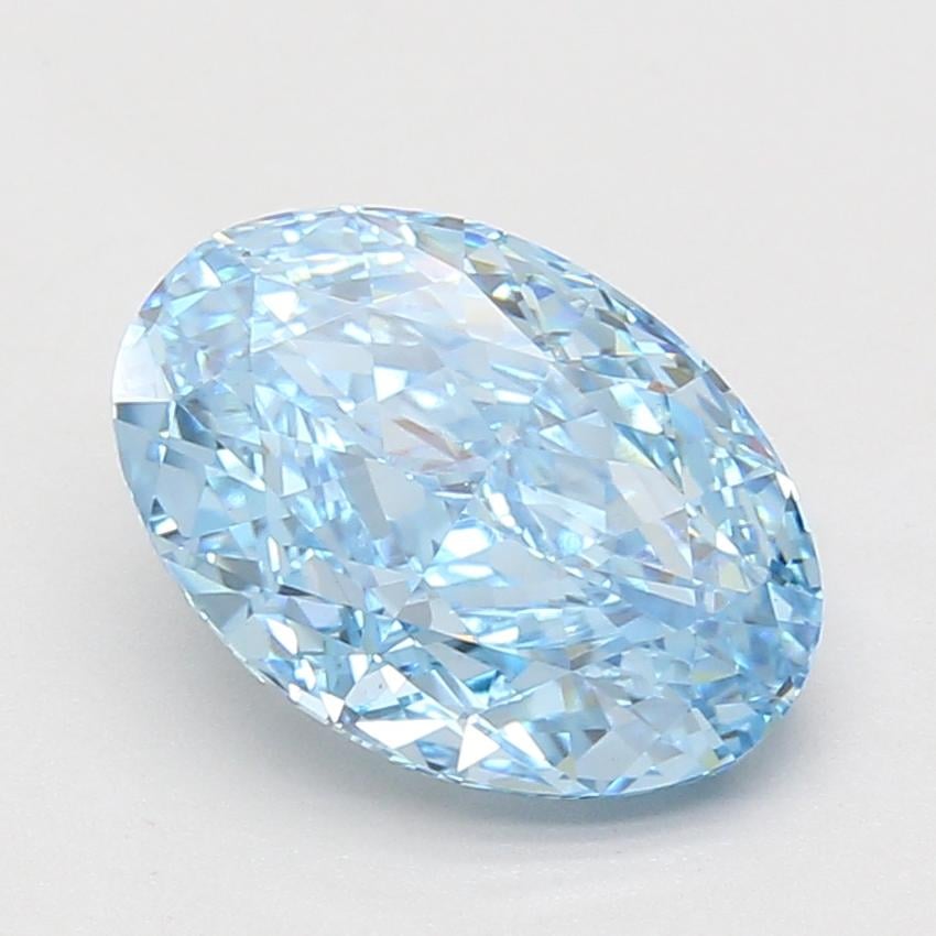 4.07 Ct. Fancy Vivid Blue Oval Lab Grown Diamond