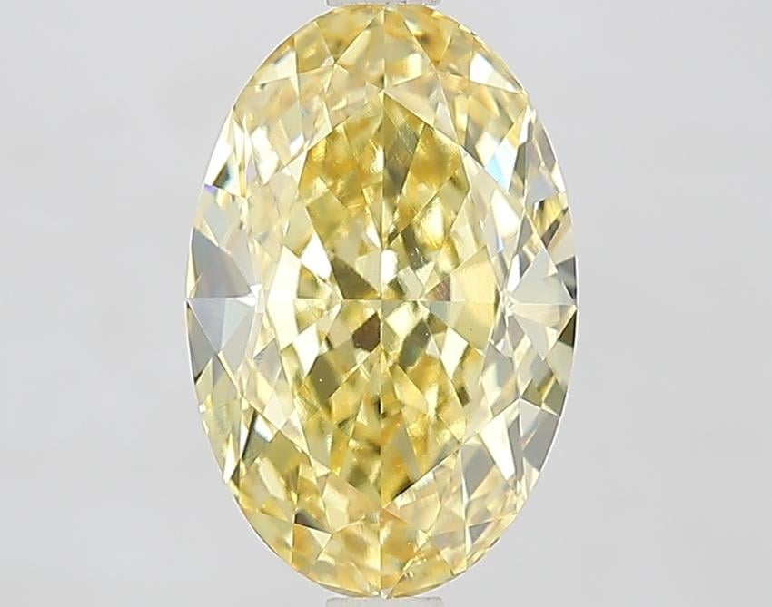 3.02 Ct. Fancy Intense Yellow Oval Lab Grown Diamond
