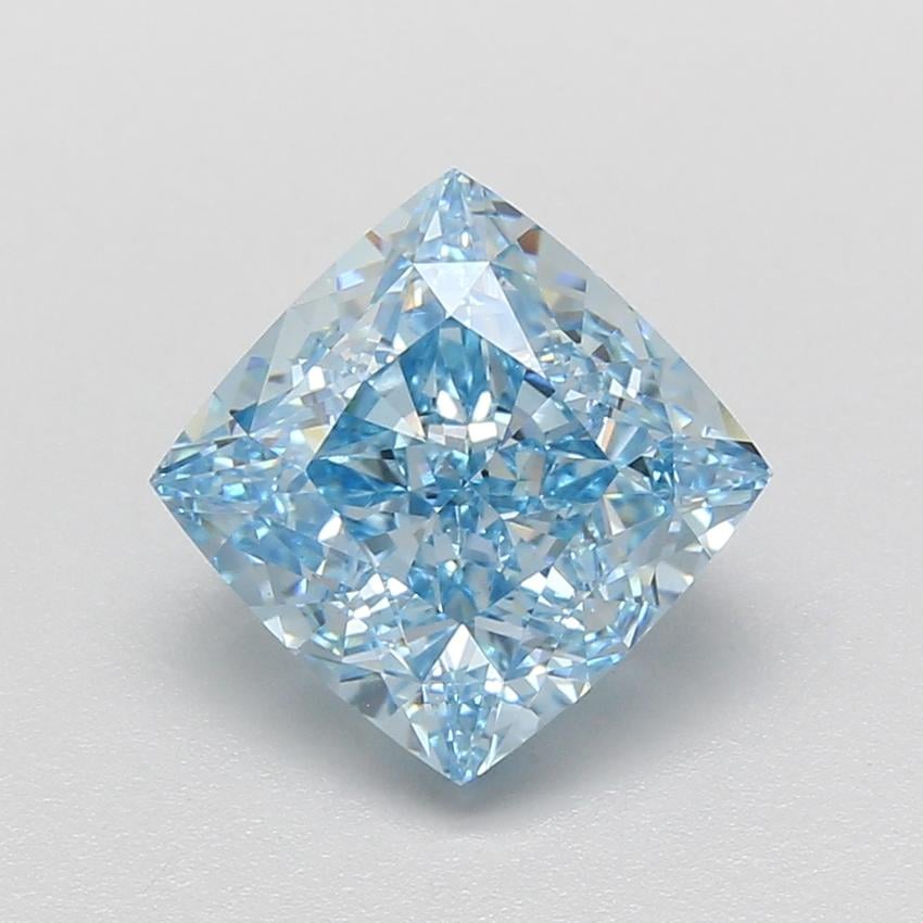 4.09 Ct. Fancy Vivid Blue Cushion Lab Grown Diamond