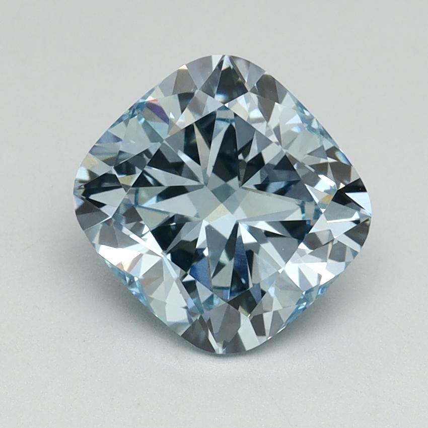 2.11 Ct. Fancy Vivid Blue Cushion Lab Grown Diamond