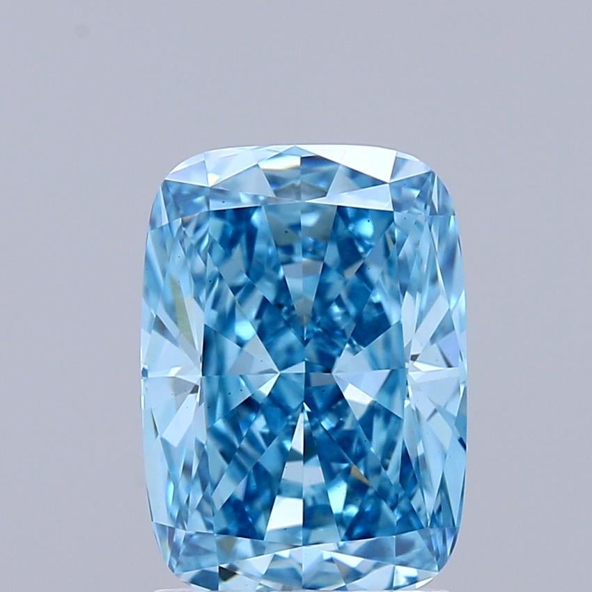 1.92 Ct. Fancy Vivid  Blue Cushion Lab Grown Diamond